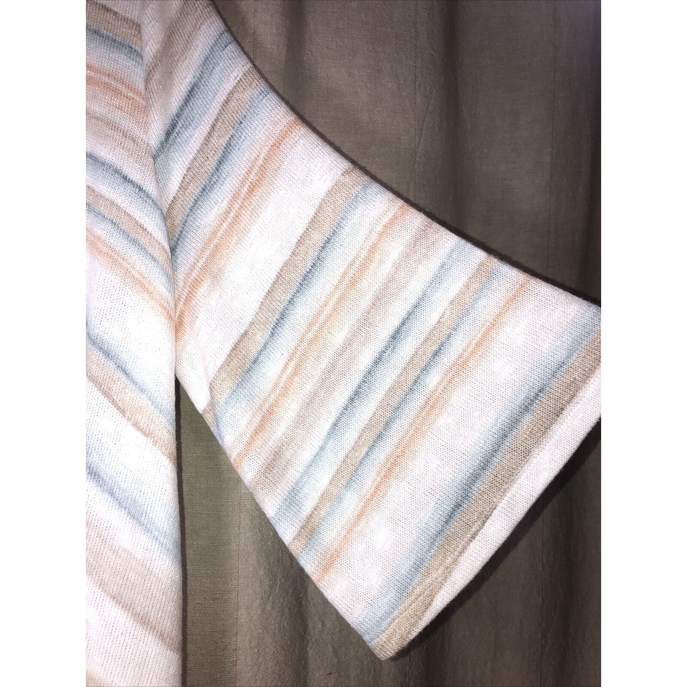 Torrid Duster Cardigan Multicolor Pastel Stripe Knit Open Front 0X -flaw. - Picture 3 of 9